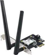 ASUS PCE-AXE5400 WiFi 6E PCI-E Adapter (Zwei Externe Antennen, 6Hz Band, 160MHz, Bluetooth 5.2, WPA3, OFDMA, MU-MIMO)