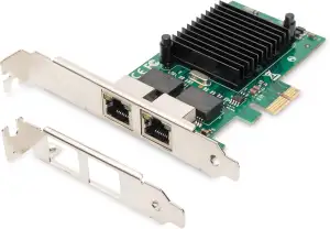 DIGITUS IO-Karte - PCIe - RJ45 Netzwerk-Karte - 2-Port - Gigabit Ethernet - 1 Gb