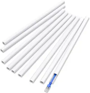 Delamu Kabelkanal Weiß Flach Selbstklebend 3,24m (9 STK. - 12x8mm klein) Kabelab