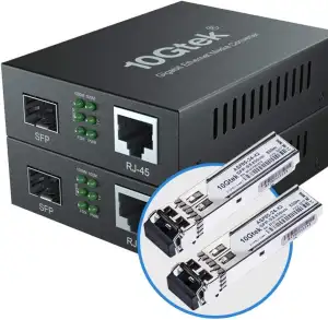 10Gtek [2 Stück] Gigabit Ethernet Medienkonverter, SFP Slot mit SFP SX Modul, Mu