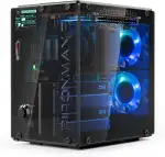 Pironman 5-MAX Raspberry Pi 5 Gehäuse mit Dual NVMe M.2 SSD PCIe, Mini PC NAS RAID 0/1, Hailo-8L AI-Beschleuniger, PWM Tower-Kühler + Dual RGB-Lüfter, OLED, Safe Shutdown, HDMI (RPI5 Nicht enthalten)