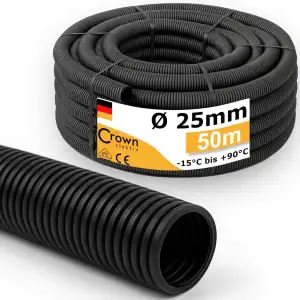 Wellrohr M25 UV-Beständig | 50m Leerrohr ungeschlitzt - Innendurchmesser 17,4mm 