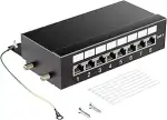 Geschirmtes 8 Port CAT7 Patchpanel Verteilerfeld, 10Gbps, Vergoldete Patch Panel für Cat7/6A/6 Ve...