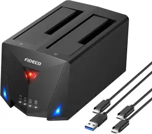 FIDECO Festplatten Dockingstation, USB 3.2 Gen1 Festplatten Docking Station für 
