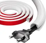 1m Kabelkanal Weiß Selbstklebend Mini,Flexibler Silikon Halbrund Kabelkanäle,Kabelabdeckung Cable Hider,Kabelschacht zum Verstecken für 1 Kabel zum Verstecken von Stromkabeln zu Hause oder im Büro