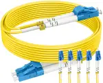 LWL Patch-Kabel - OS2 LC auf LC Glasfaser-Kabel 1 m - Singlemode Duplex LSZH 9/125µm 10 GBit/s Gelb - Optionen 0,5 m~60 m, 5pack
