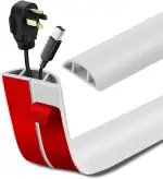 Kabelkanal selbstklebend Länge 1m Boden Kabelbrücke flexiblen Kabelschutz Kabelschacht Kabelabdeckung für Haus Büro Lager Konzert (1m×3cm, Weiß)