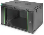 DIGITUS Netzwerkschrank - 19 Zoll Rack - 7HE - Wandmontage - 450mm Tiefe - Traglast 60kg - Dynamic Basic Serie - Schwarz
