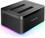 Inateck RGB Festplatten Dockingstation USB 3.0 mit Offline-Klonfunktion, für 2.5 u. 3.5 Zoll SATA HDDs und SSDs, UASP Unterstützt, Schwarz