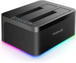 Inateck RGB Festplatten Dockingstation USB 3.0 mit Offline-Klonfunktion, für 2.5