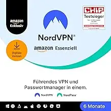 NordVPN Amazon Essenziell, 10 Geräte, 6 Monate, VPN & Passwort-Manager, Digital-