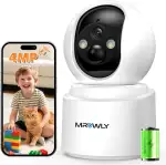 Überwachungskamera Innen Akku, 2,5K/4MP WLAN Indoor Kamera Schwenkbar mit akku, 2,4/5GHz WiFi, Farb-Nachtsicht, Bewegungserkennung, Zwei-Wege-Audio, für Baby/Haustiere/Zuhause