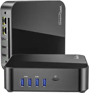 DreamQuest Mini PC Windows 11 Pro Vorgefertigte mit Intel N95 (bis zu 3.4Ghz) Ba
