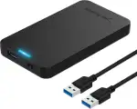 SABRENT Festplattengehäuse 2,5 Zoll USB 3.2 Gen 1 auf SATA III - Externes SSD/HDD Gehäuse mit UASP Unterstützung, werkzeugfreie Montage, kompatibel mit 7mm/9.5mm Laufwerken (EC-UASP)