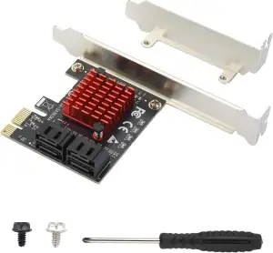 ELUTENG PCI-E zu SATA Adapter 4-Port PCIe Erweiterungskarte 6Gbps SATA 3.0 Contr