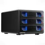 3 Schacht Festplattengehäuse mit Lüfter für 2.5/3.5“ SATA HDD/SSD mit USB A/C 3.0 Kabel, unterstützt Hot Swappable, werkzeugloses Aluminium HDD Gehäuse, DAS(NO RAID/NAS)