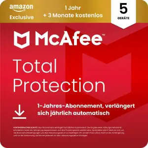 McAfee Total Protection 2026 (5 Geräte), 15 Monate Amazon Exklusiv | Virenschutz