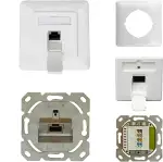 ProfiPatch Netzwerkdose Cat6A Netzwerkdose Unterputz 500MHz LAN Dose CAT7,CAT6A,CAT6,CAT5 Unterputz 1X RJ45 Port Anschluss Oben/unten POE LAN Steckdose unterputz geschirmt rj45 dose weiß