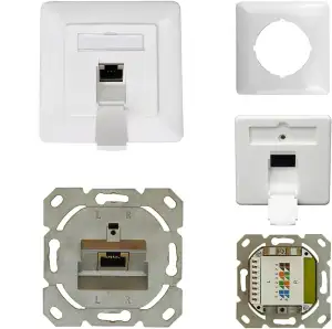 ProfiPatch Netzwerkdose Cat6A Netzwerkdose Unterputz 500MHz LAN Dose CAT7,CAT6A,