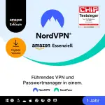 NordVPN Amazon Essenziell, 10 Geräte, 1 Jahr, VPN & Passwort-Manager, Digital-Code