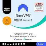 NordVPN Amazon Essenziell, 10 Geräte, 1 Jahr, VPN & Passwort-Manager, Digital-Code