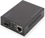 DIGITUS Medienkonverter - SFP Port - Gbit Ethernet - RJ45 / SFP 1000Base-LX - Mit PoE-Injektor - Schwarz