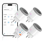 Wlan Steckdose 16A Alexa Steckdose Smart Home WiFi steckdosen Fernzugriff Sprachsteuerung Smart Steckdosen WLAN & Bluetooth Steuerung Smart Plug (4pcs, Weiß Grau)