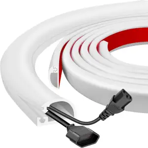 Silikon Kabelkanal Selbstklebend 3m Kabelleiste Boden Seitlich offen für Einfachen Zugang Kabelkanal Flexibel für Wände und Böden, Flexibel & Geruchlos, 7x14mm