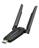 BrosTrend AXE5400 WiFi 6E USB WLAN Stick für PC, WLAN Adapter PC Hohe Reichweite, Tri-Band 6GHz / 5GHz / 2,4GHz High Gain Antenne Wi-Fi Empfänger, WPA3, MU-MIMO, OFDMA, USB3.0, NUR für Windows 11/10