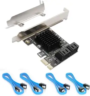 SATA Karte, PCIE 3.0, 4 Ports mit 4 SATA-Kabeln, SATA-Controller-Erweiterungskar