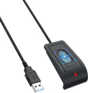 Rocketek USB-A Fingerabdrucksensor - Fingerprint Key-unterstützt bis zu 10 IDs f