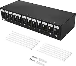 12 Port Patchpanel Patchfeld für 14,9 mm x 17 mm Keystone Module Kompatibel mit 