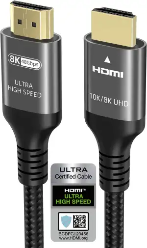 Ubluker 10K 8K 4K HDMI Kabel 48Gbps 2M, Zertifiziertes Ultra High Speed HDMI® Kabel 4K 240Hz 144Hz 8K 60Hz 0.01ms HDR10+ ARC eARC HDCP2.3 Netflix Roku TV PC Monitor Projektor PS5 4 Xbox