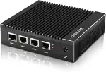 Micro-Firewall-Gerät Intel J3710/N3700 Quad-Core-lüfterlosesMini-PC mit 4 Anschlüssen, Intel 2,5 ...