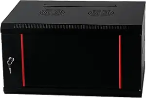 Baseline 19 Zoll 4 HE Netzwerkschrank mit Glastür 600x450x280mm (BxTxH) - Schwar