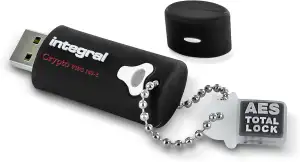 Integral 8GB Crypto-140-2 256-Bit 3.0 USB Stick verschlüsselt - USB Stick Passwort geschützt FIPS 140-2 Level 3 zert.Robustes, dreilagiges, wasserdichtes Design XTS-AES