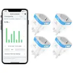 EIGHTREE WLAN Smart Steckdose 2.4GHz&5GHz, Smart Home WiFi Steckdose Kompatibel mit Alexa/Google Home/SmartThings, Stromverbrauch Messen, Zeitplan, APP Fernsteuerung, 16A (4er Pack)