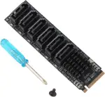 M.2 auf SATA3.0, Erweiterungskarte, 6 PortsSATA 3.0 Controller PCIe Erweiterungskarte für ASM1166 Chip, Adapterkarte PCIE3.0 X2 16 Gbit/s, SATA3.0 6 Gbit/s X 5 Unterstützt 6 SATA Geräte