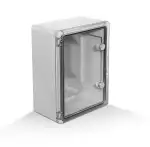 BXT405018LG Schaltschrank 400x500x180 mm Mit Sichtür Verteilerkasten IP65 ABS Lichtgrau verzinkter Montageplatte Verriegelung Tür mit umlaufender Dichtung Gehäuse Leergehäuse Solar leer Schrank