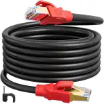 Lan Kabel 20 Meter, Cat 8 Geschirmt Netzwerkkabel Outdoor Indoor Ethernet Kabel 20m Hochgeschwindigkeit Wlan Kabel RJ45 Internetkabel, 40Gbps 2000MHz SFTP Gigabit Schwarz Patchkabel POE für Modem PC