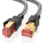 Cat 8 Lan Kabel Netzwerkkabel,0.5M 1M 3M 5M 10M 20M Hochgeschwindigkeits Gigabit 40Gbps Geflochtener Ethernet Kabel,RJ45 S/FTP Patchkabel,für PS5/Laptop/Router/Gaming/Modem(0.5M)