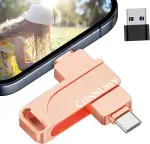 USB Stick 128GB für Phone, 3 in 1 Externer Speicher zur Sicherung von Fotos und Videos ohne App, Flash-Laufwerk Speicherstick für Phone/Pad/Android/PC