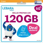 LEBARA Prepaid SIM-Karte mit Hello! 120 Prepaid Tarif ohne Vertrag | Allnet Flat Telefonie & SMS, 120 GB Datenvolumen inkl. 5G und 500 Frei-Min. ins Ausland…
