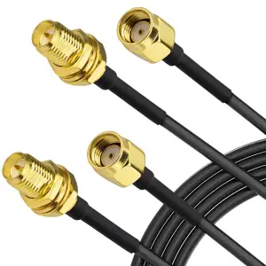 Superbat RPSMA WLAN Antenne Verlängerungs kabel 5m (2 Stück)：RP-SMA Stecker auf 