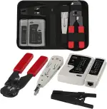 RedStar24 Netzwerk-Werkzeugset 4-in-1 – RJ45 Crimpzange, LSA Auflegewerkzeug, LAN Netzwerktester ...