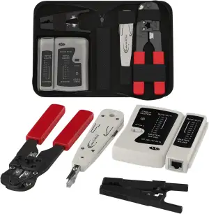 RedStar24 Netzwerk-Werkzeugset 4-in-1 – RJ45 Crimpzange, LSA Auflegewerkzeug, LA