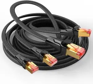 SNOWKIDS 2 Stück Cat 8 LAN Kabel 2m, 40Gbps Netzwerkkabel Hochgeschwindigkeits 2