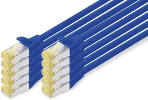 DIGITUS LAN Kabel Cat 6A - 0,25m - 10 Stück - RJ45 Netzwerkkabel - S/FTP Geschir
