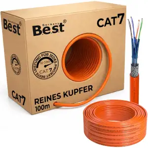 Germany B.e.s.t CAT 7 100M Simplex Netzwerkkabel Verlegekabel Kupfer LAN Kabel E