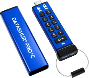 iStorage datAshur Pro+C 32 GB – Sicherer USB-Stick Typ C – FIPS 140-3 Level 3 Ze